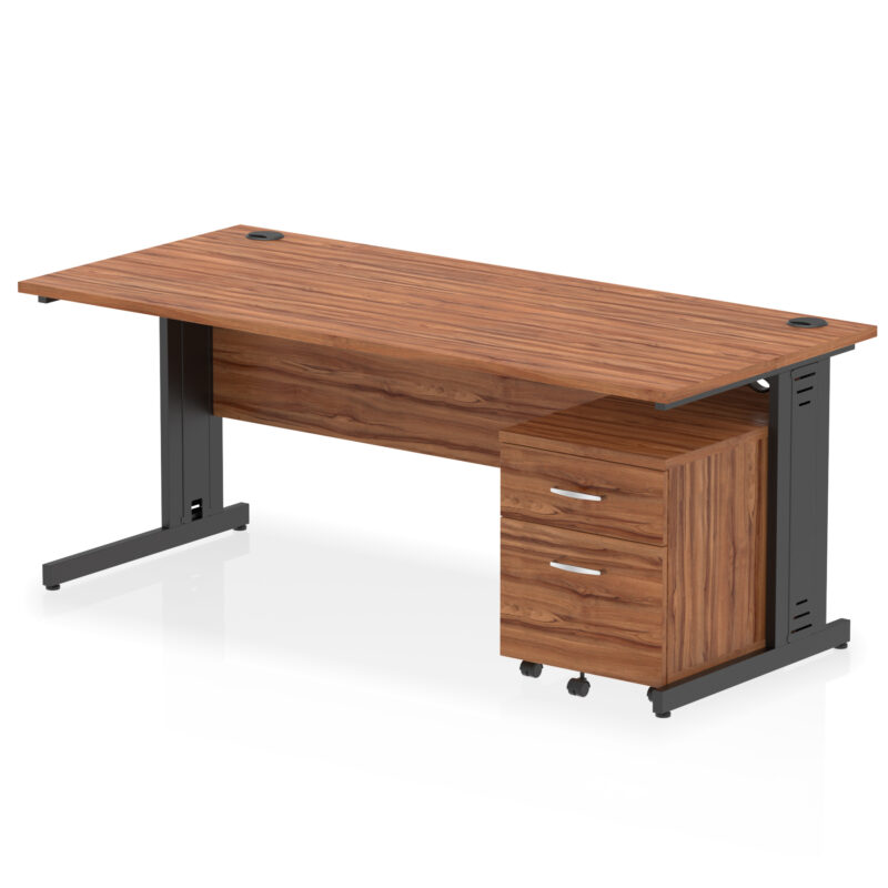 Impulse 1800mm Cable Managed Straight Desk With Mobile Pedestal - Image 31