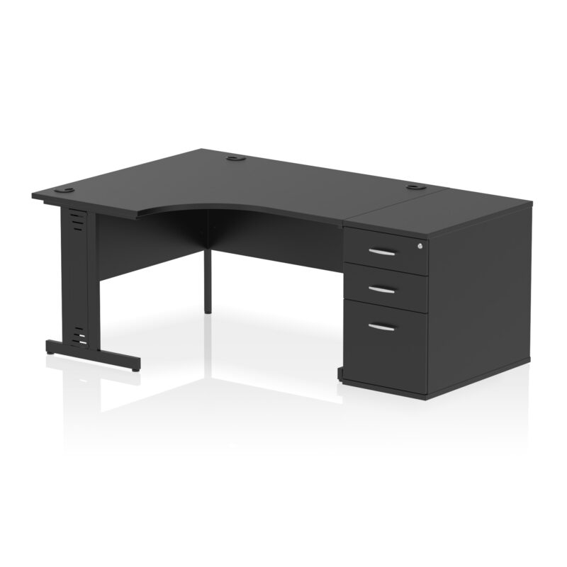 Impulse 1400mm Cable Managed Left Crescent Desk Workstation - Image 38