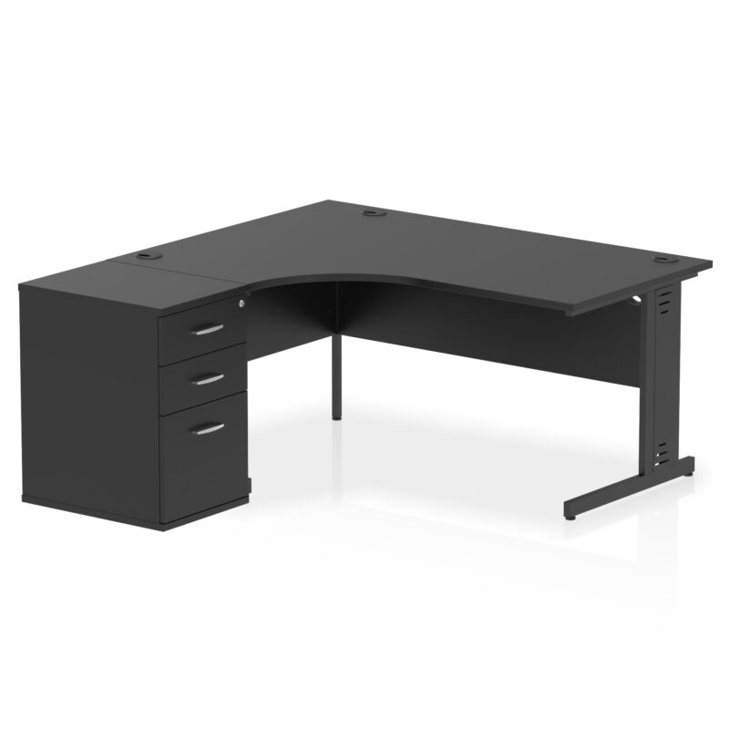 Impulse 1600mm Cable Managed Left Crescent Desk Workstation - Image 37