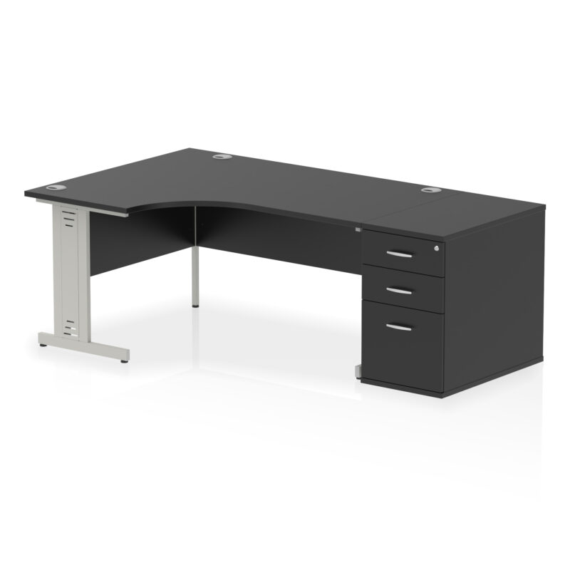 Impulse 1600mm Cable Managed Left Crescent Desk Workstation - Image 41