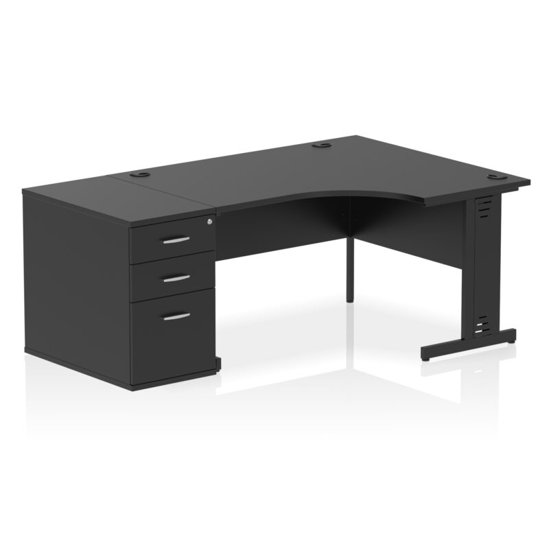 Impulse 1400mm Cable Managed Right Crescent Desk Workstation - Image 38
