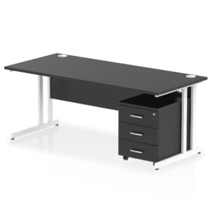 Impulse 1800mm Cantilever Straight Desk With Mobile Pedestal - Image 42