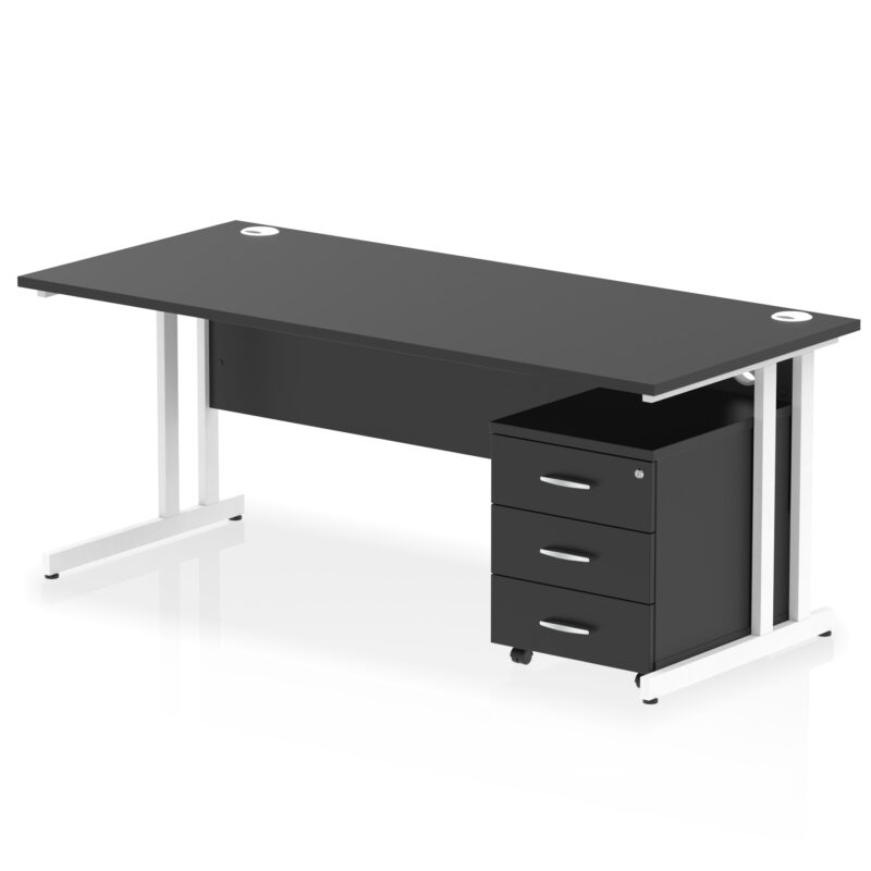 Impulse 1800mm Cantilever Straight Desk With Mobile Pedestal - Image 42