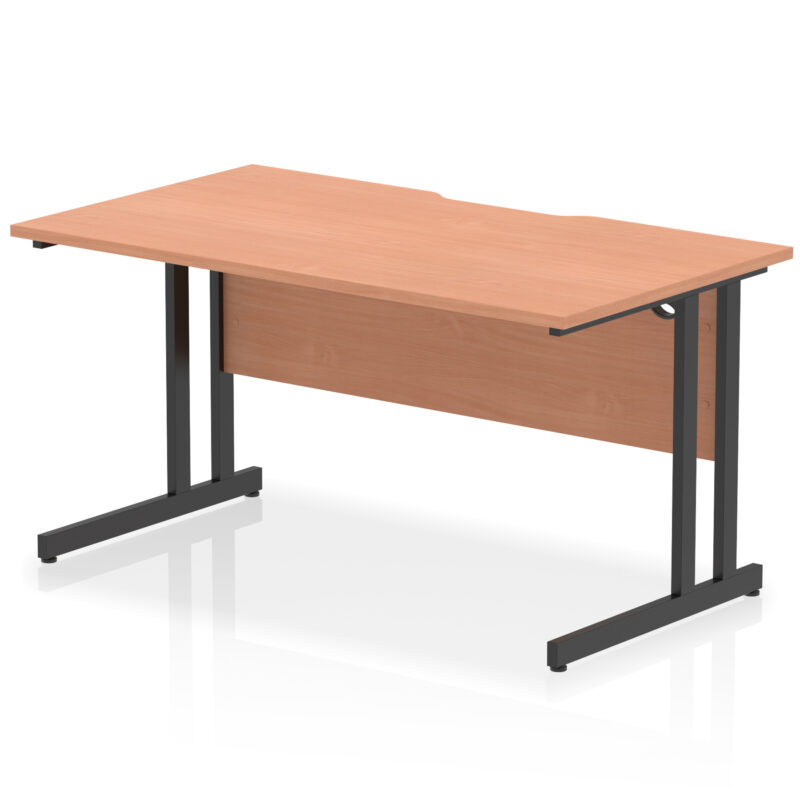 Impulse Scalloped Edge 1400mm Straight Desk Cantilever Leg - Image 2
