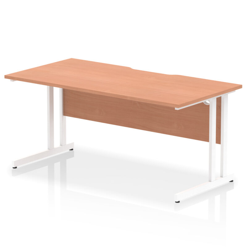 Impulse Scalloped Edge 1600mm Straight Desk Cantilever Leg - Image 4