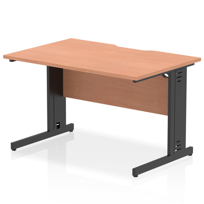 Impulse Scalloped Edge 1200mm Straight Desk Cable Managed Leg - Image 2