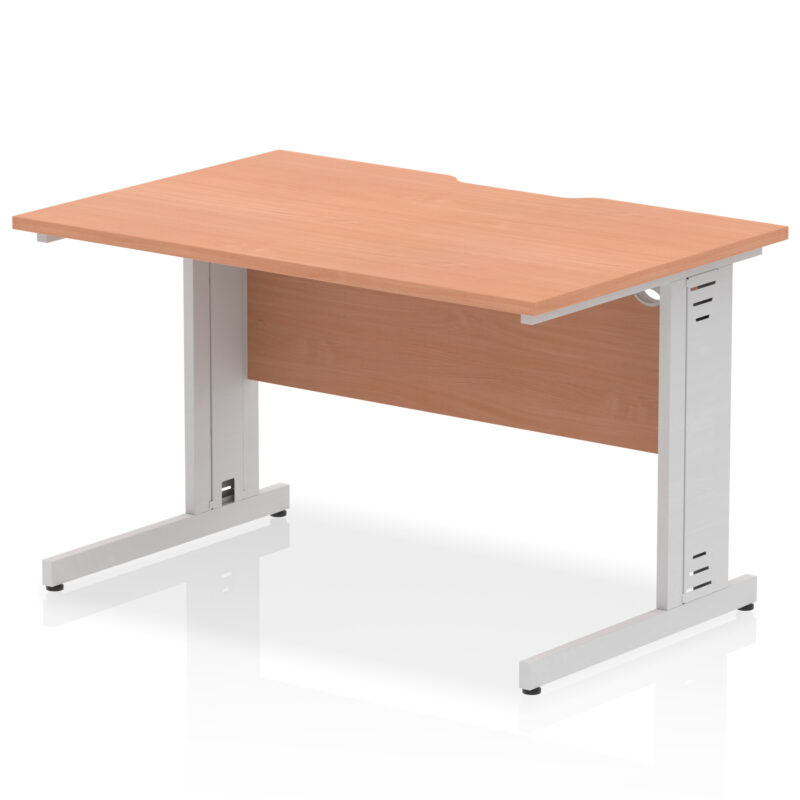 Impulse Scalloped Edge 1200mm Straight Desk Cable Managed Leg - Image 3
