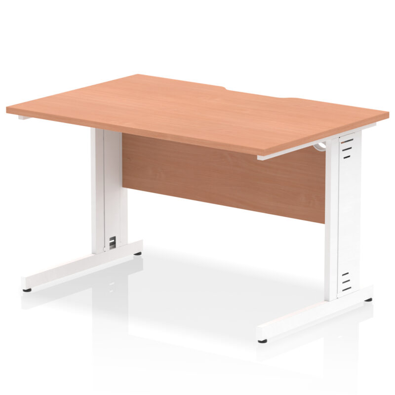 Impulse Scalloped Edge 1200mm Straight Desk Cable Managed Leg - Image 4