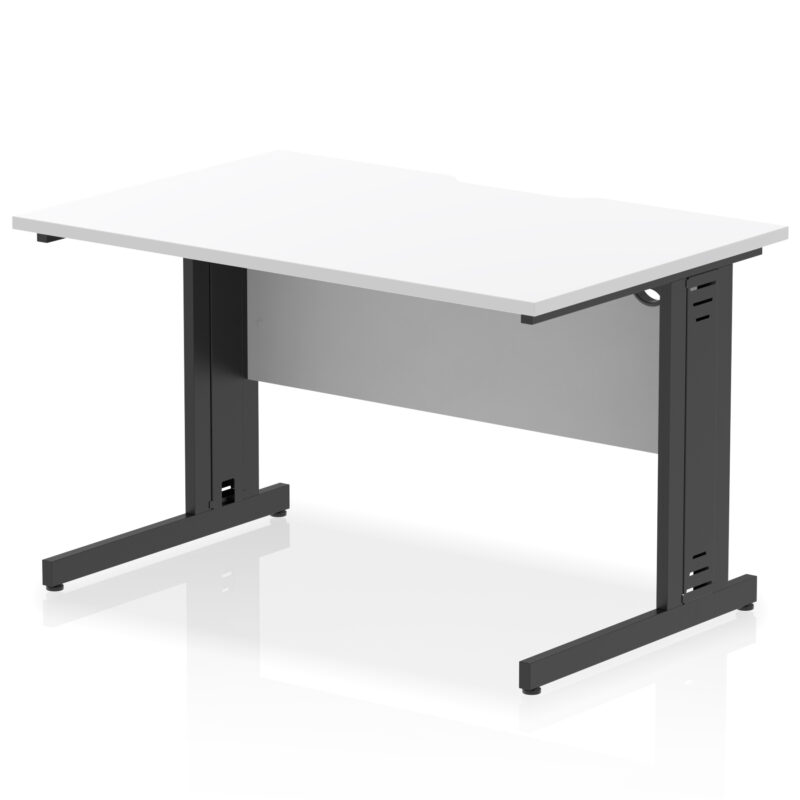 Impulse Scalloped Edge 1200mm Straight Desk Cable Managed Leg - Image 17