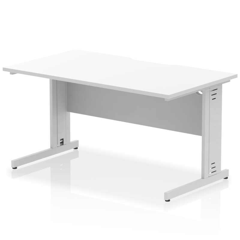 Impulse Scalloped Edge 1400mm Straight Desk Cable Managed Leg - Image 18