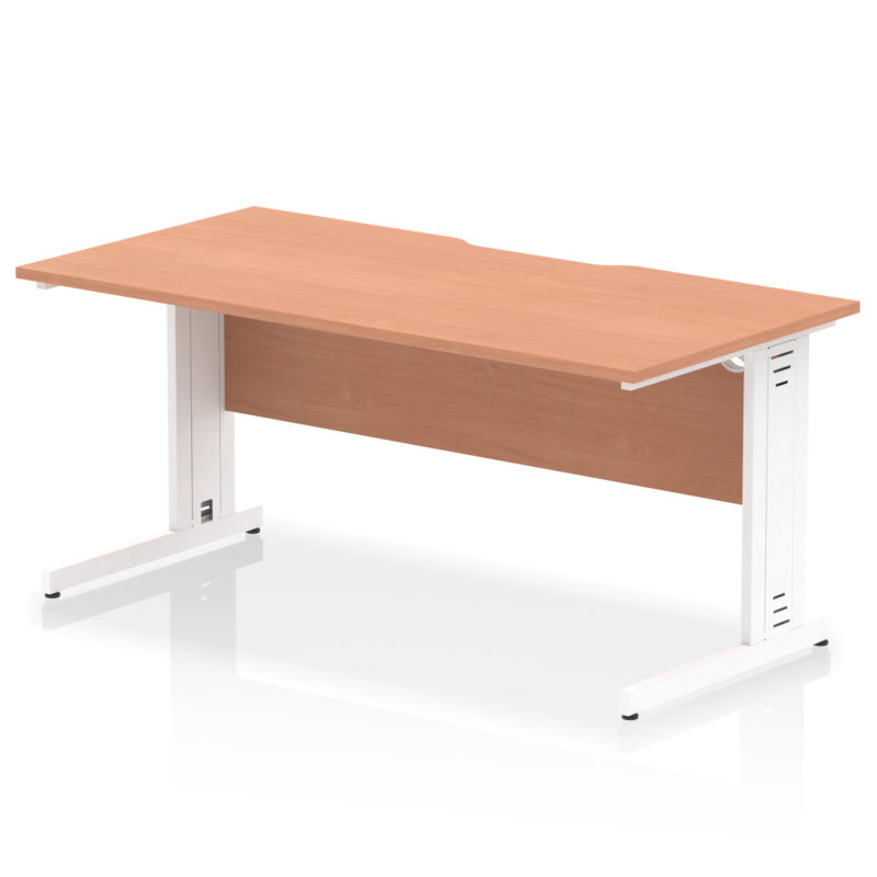 Impulse Scalloped Edge 1600mm Straight Desk Cable Managed Leg - Image 4