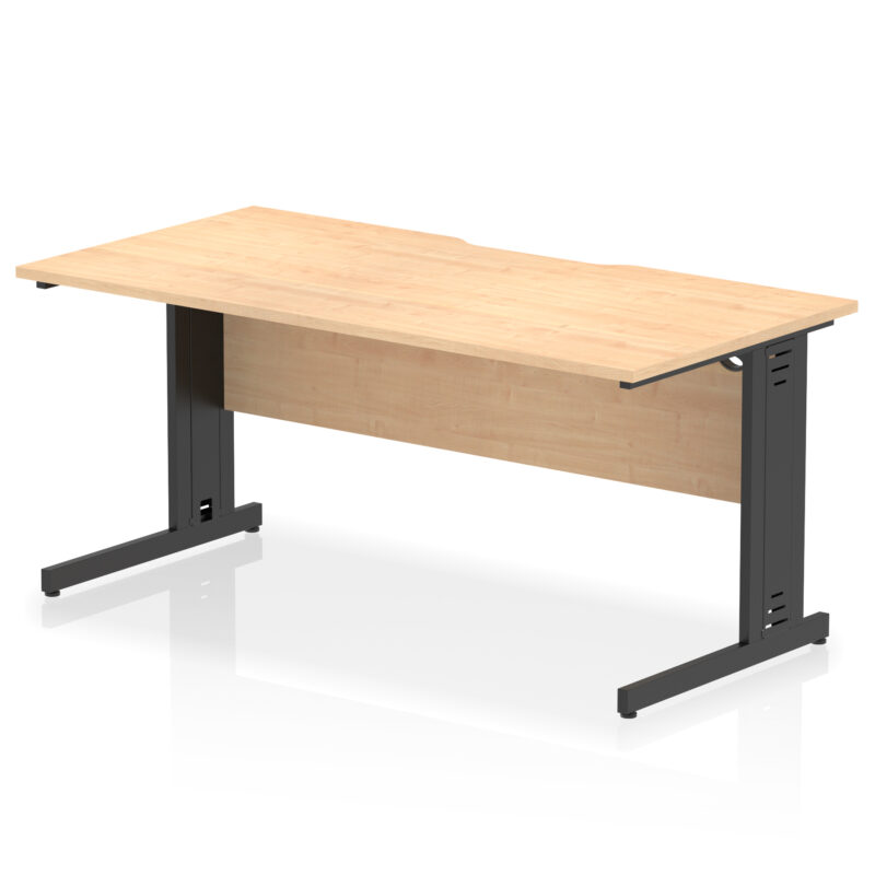 Impulse Scalloped Edge 1600mm Straight Desk Cable Managed Leg - Image 8