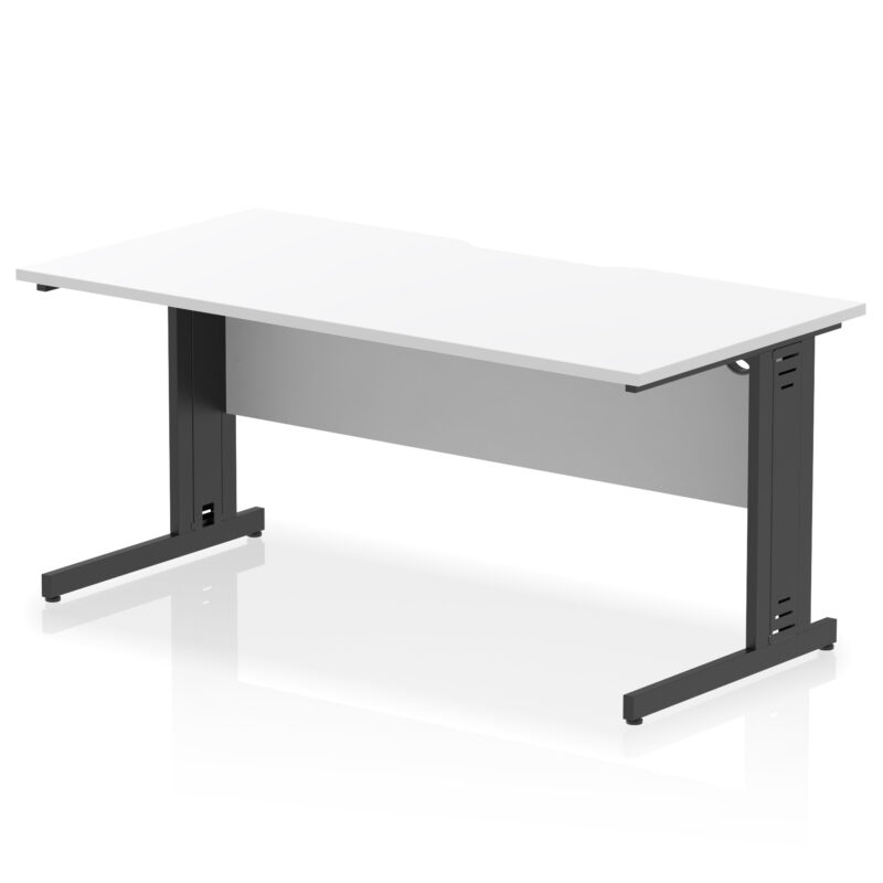 Impulse Scalloped Edge 1600mm Straight Desk Cable Managed Leg - Image 17