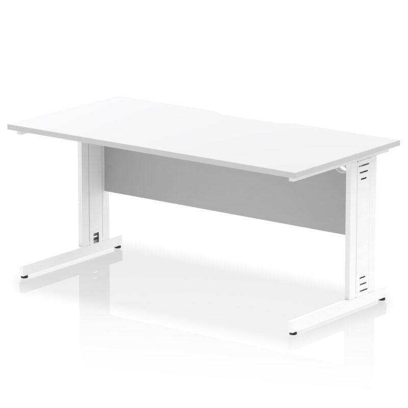 Impulse Scalloped Edge 1600mm Straight Desk Cable Managed Leg - Image 19