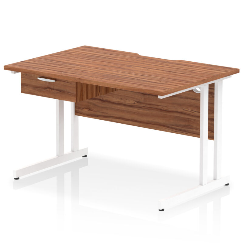 Impulse Scalloped Edge Cantilever Straight Desk With Single One Drawer Fixed Pedestal - Image 44