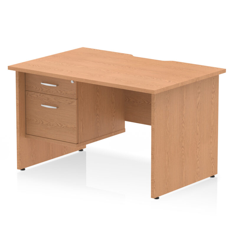 Impulse Scalloped Edge 1200mm Panel End Straight Desk With Single Fixed Pedestal - Image 6