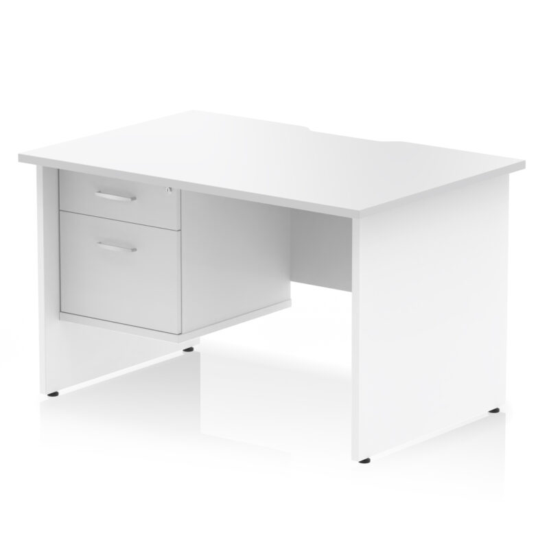 Impulse Scalloped Edge 1200mm Panel End Straight Desk With Single Fixed Pedestal - Image 8