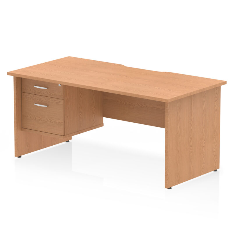 Impulse Scalloped Edge 1600mm Panel End Straight Desk With Single Fixed Pedestal - Image 6