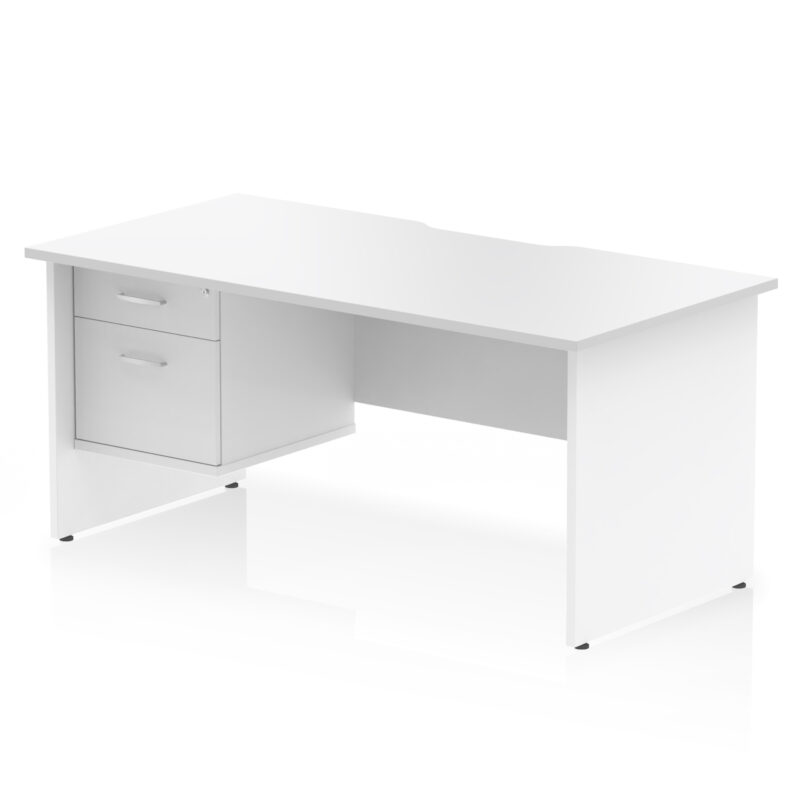 Impulse Scalloped Edge 1600mm Panel End Straight Desk With Single Fixed Pedestal - Image 8