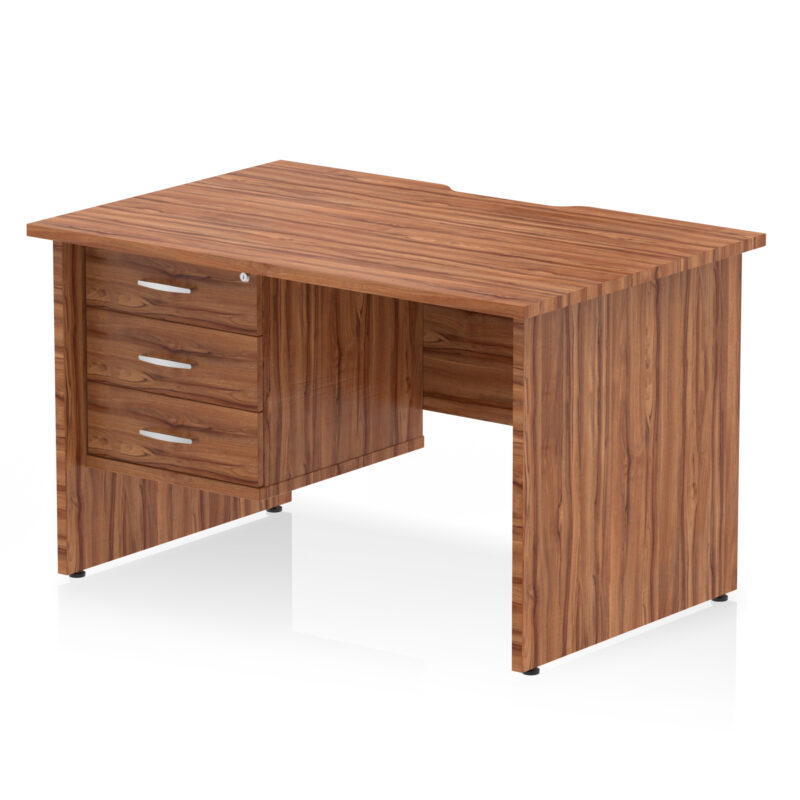 Impulse Scalloped Edge 1200mm Panel End Straight Desk With Single Fixed Pedestal - Image 18