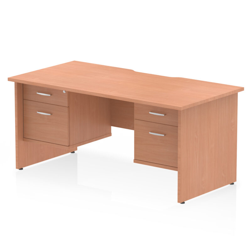Impulse Scalloped Edge 1600mm Panel End Straight Desk With Two Fixed Pedestal - Image 15
