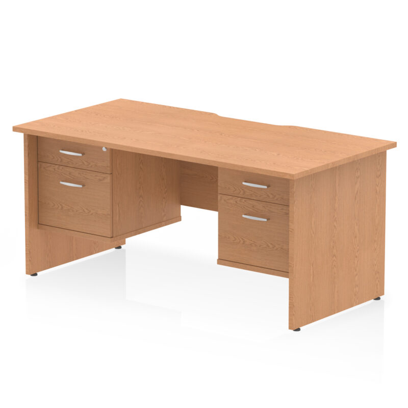 Impulse Scalloped Edge 1600mm Panel End Straight Desk With Two Fixed Pedestal - Image 18