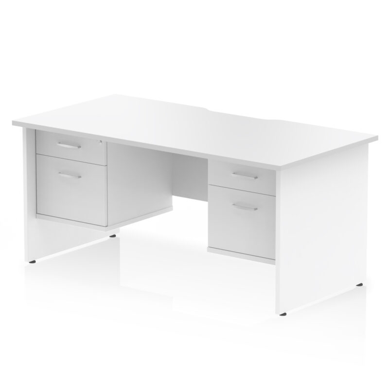 Impulse Scalloped Edge 1600mm Panel End Straight Desk With Two Fixed Pedestal - Image 20
