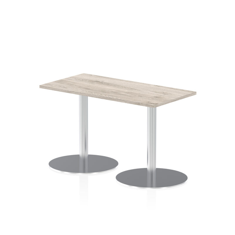 Italia Slimline Rectangular Poseur Table Silver Leg - Image 6