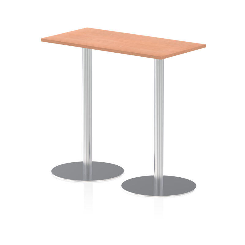 Italia Slimline Rectangular Poseur Table Silver Leg - Image 7