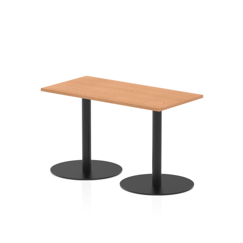Italia Slimline Rectangular Poseur Table Black Leg - Image 5