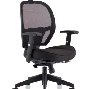 Denver High Mesh Back Black Task Operator Office Chair with Arms - Image 9
