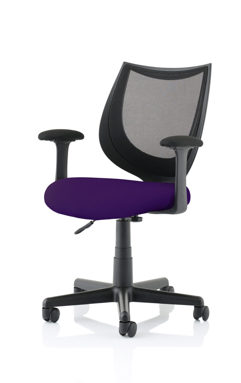 Camden Medium Back Black Mesh Task Operator Office Chair With Arms - Image 14