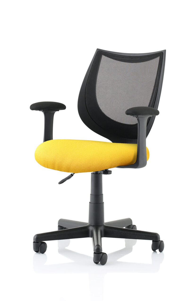 Camden Medium Back Black Mesh Task Operator Office Chair With Arms - Image 16