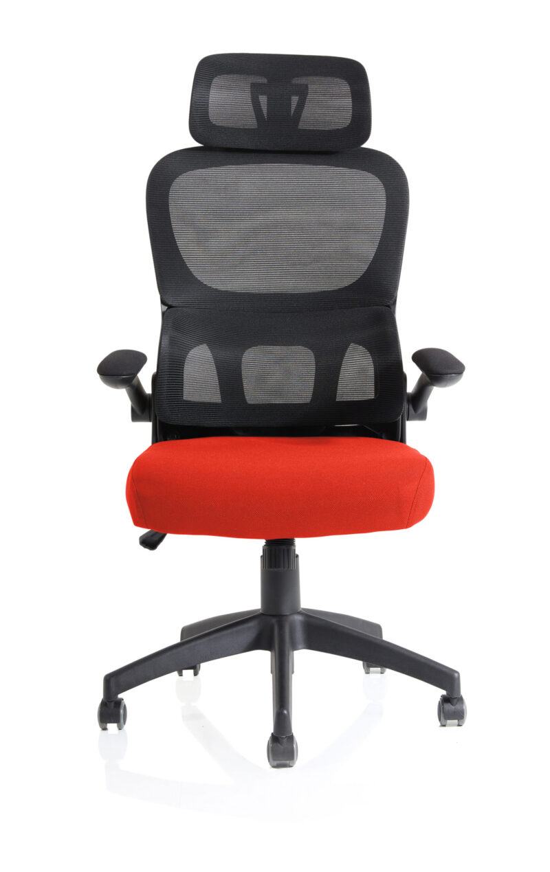 Iris Task Operator Mesh Back Fabric Seat With Headrest - Image 34