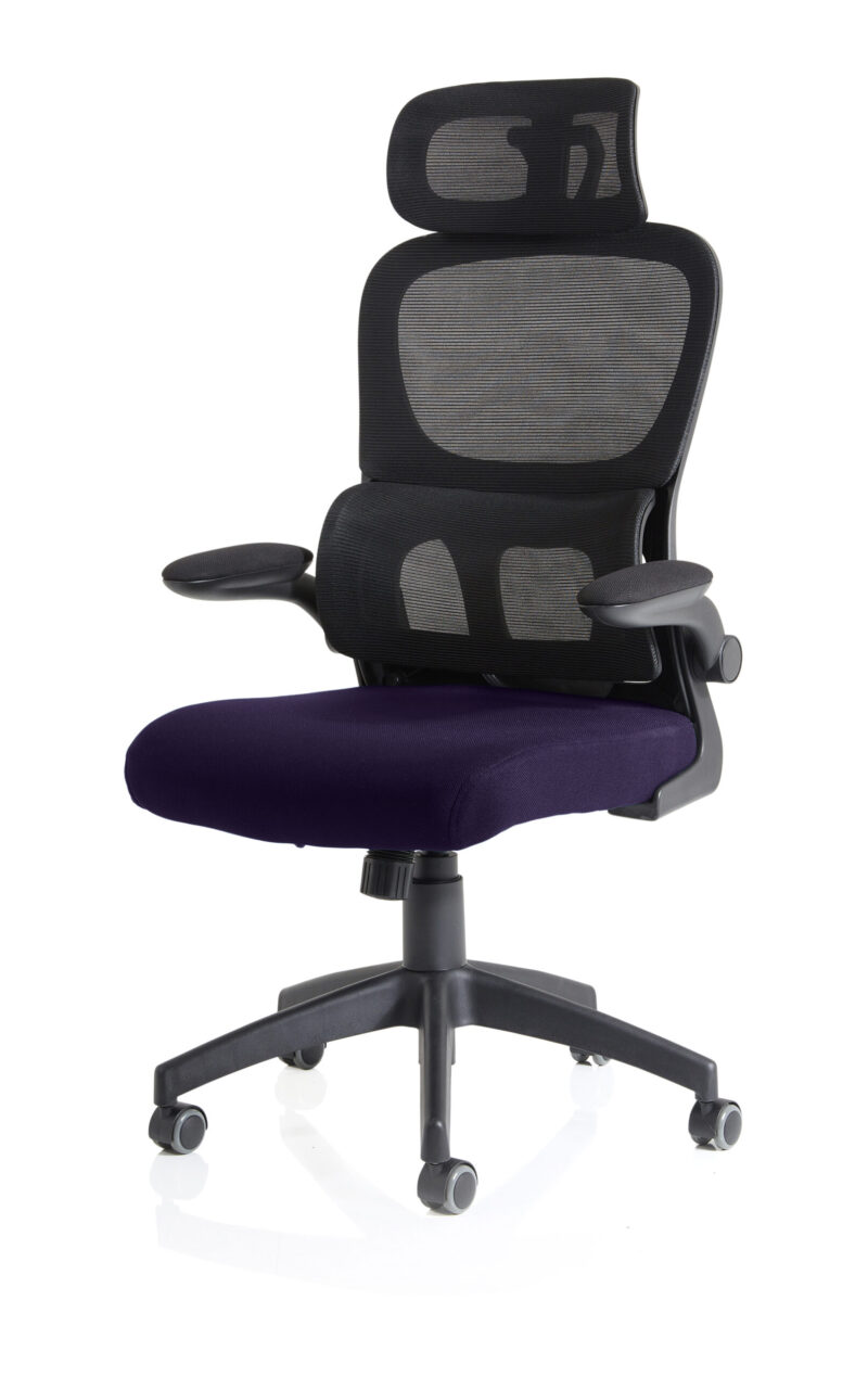 Iris Task Operator Mesh Back Fabric Seat With Headrest - Image 67