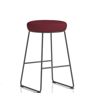Turin Black Frame Fabric Seat Stool Chair - Image 5