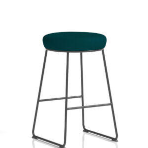 Turin Black Frame Fabric Seat Stool Chair - Image 6