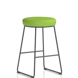 Turin Black Frame Fabric Seat Stool Chair - Image 7