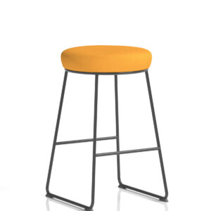 Turin Black Frame Fabric Seat Stool Chair - Image 8