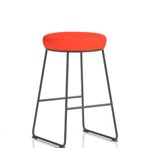 Turin Black Frame Fabric Seat Stool Chair - Image 10