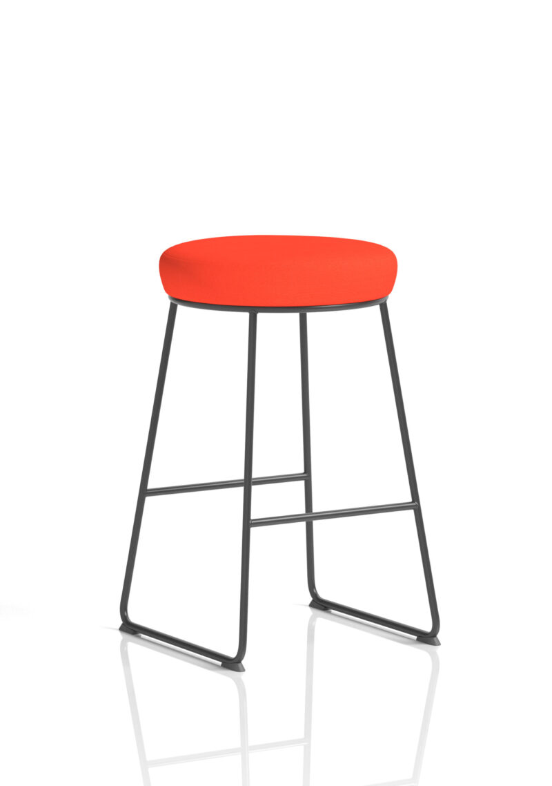 Turin Black Frame Fabric Seat Stool Chair - Image 10