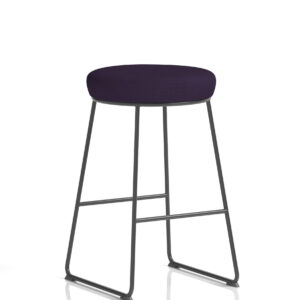 Turin Black Frame Fabric Seat Stool Chair - Image 11