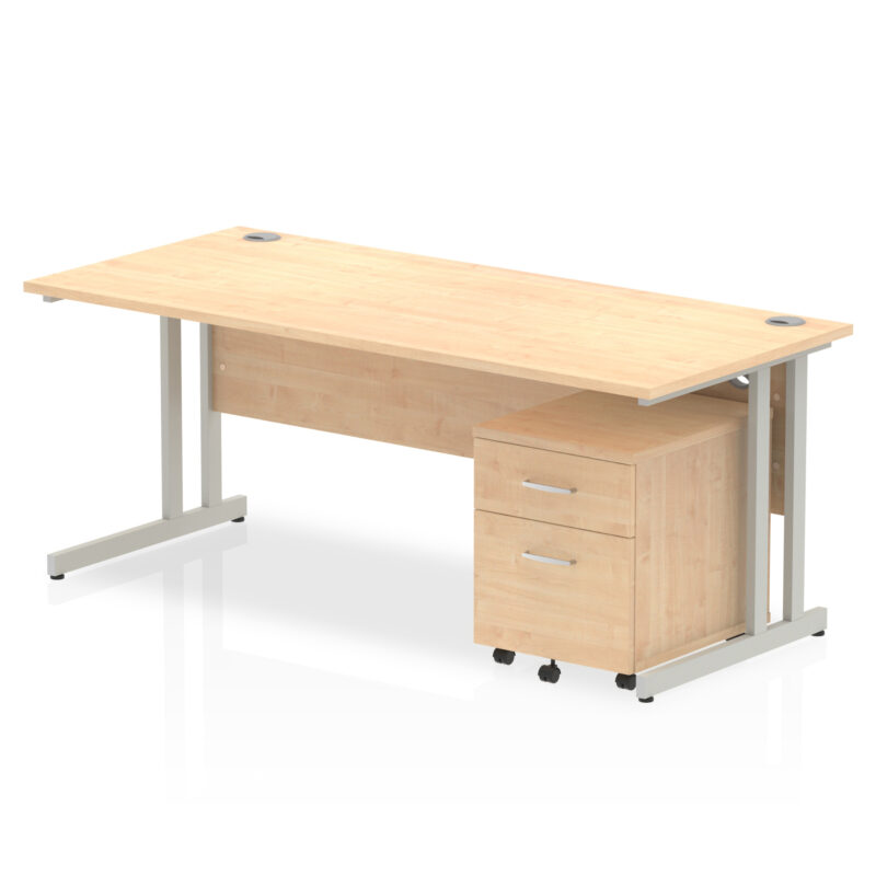 Impulse 1800mm Cantilever Straight Desk With Mobile Pedestal - Image 9