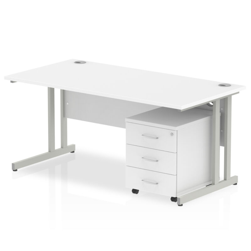 Impulse 1400mm Cantilever Straight Desk With Mobile Pedestal - Image 22