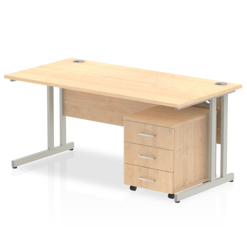 Impulse 1400mm Cantilever Straight Desk With Mobile Pedestal - Image 24