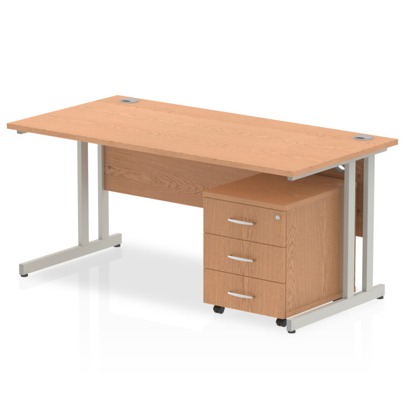 Impulse 1400mm Cantilever Straight Desk With Mobile Pedestal - Image 14