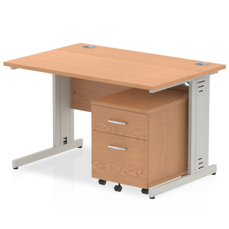 Impulse 1200mm Cable Managed Straight Desk With Mobile Pedestal - Image 13