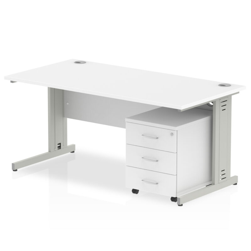 Impulse 1200mm Cable Managed Straight Desk With Mobile Pedestal - Image 22