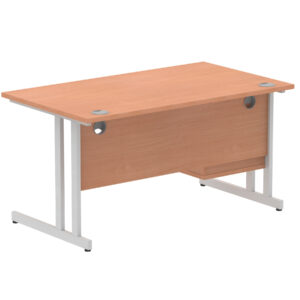 Impulse 1400mm Cantilever Straight Desk With Single Fixed Pedestal - Image 66