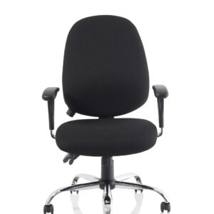 Lisbon Medium Back Task Operator Office Chair with Height Adjustable Arms - Image 2